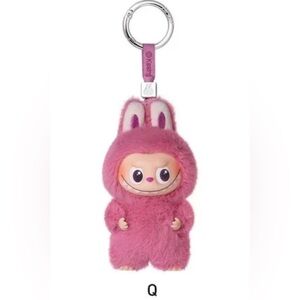 NIB Q Pin For Love Labubu Pink Vinyl Plush Keychain